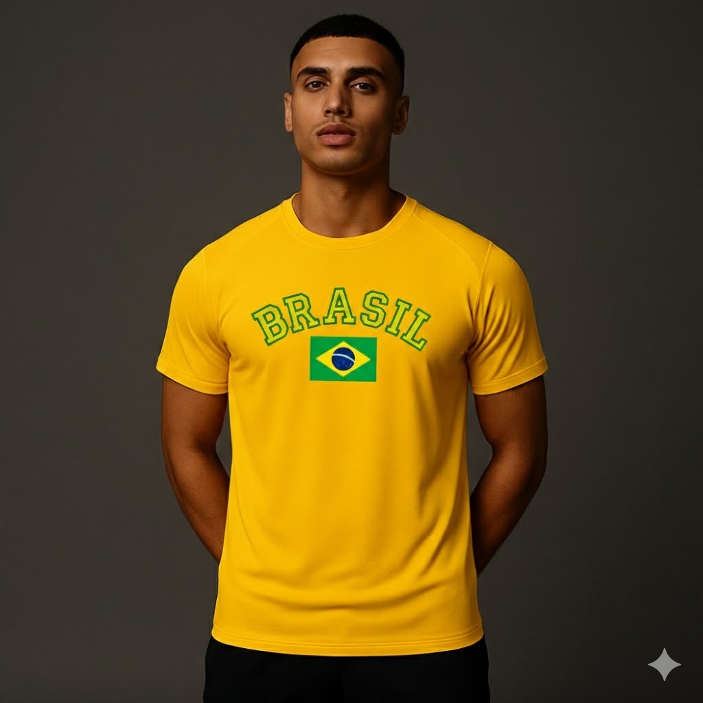 Camiseta Dry Fit Brasil Torcida Unissex | Brasil Copa Do Mundo 2026