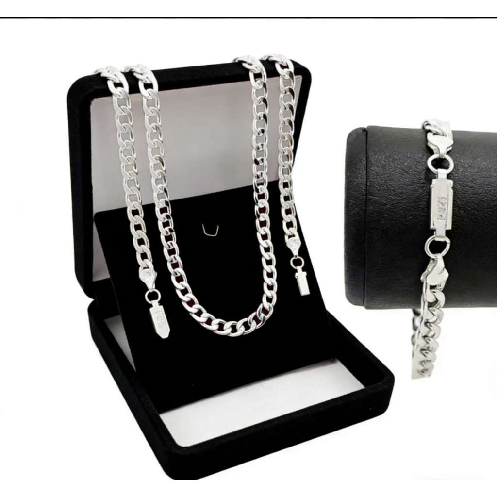 [KIT TIPO Conjunto requintado de colar e pulseira masculina]  banhado a prata 925, com mais de 60 cm em Oferta na Shopee