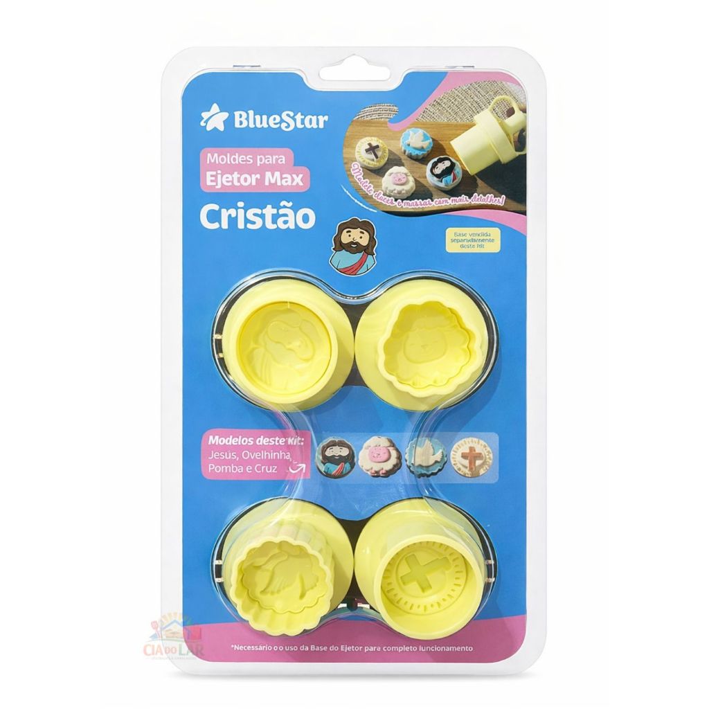 Kit de Moldes com Ejetor Max Cristão para Massas e Doces – Ideal para Páscoa, Festas e Docinhos em Oferta na Shopee