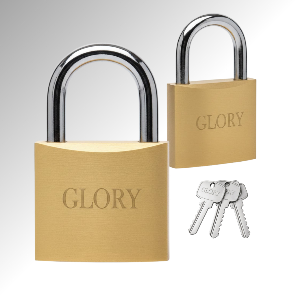 Imagem Cadeado Glory Resistente Com 3 Chaves Para Armário Mala E Portão Varios Tamanhos