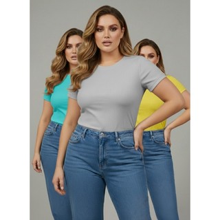 Blusa Feminina Básica Lisa Premium Manga Curta – Confortável, Moderna e Versátil | Tamanho Único 36 ao 42