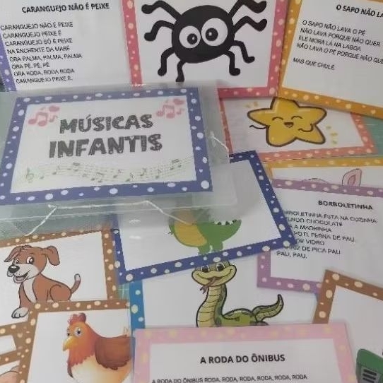 Fichas Plastificadas Músicas Infantis para professores em Oferta na Shopee