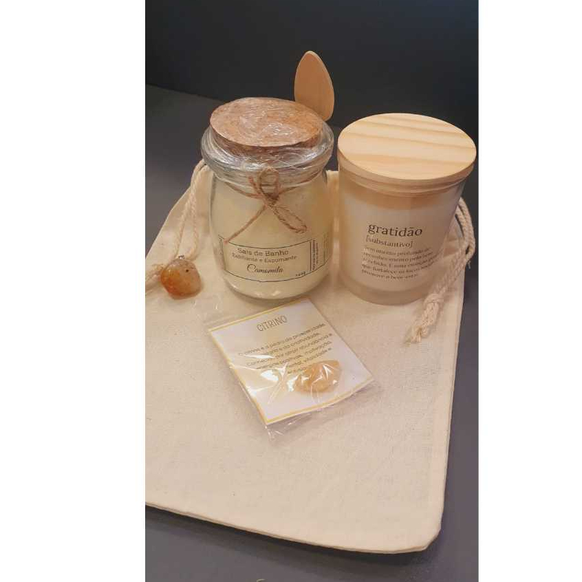 Kit Sais De Banho Espumante Esfoliante Vela Perfumada + Cristal Grátis