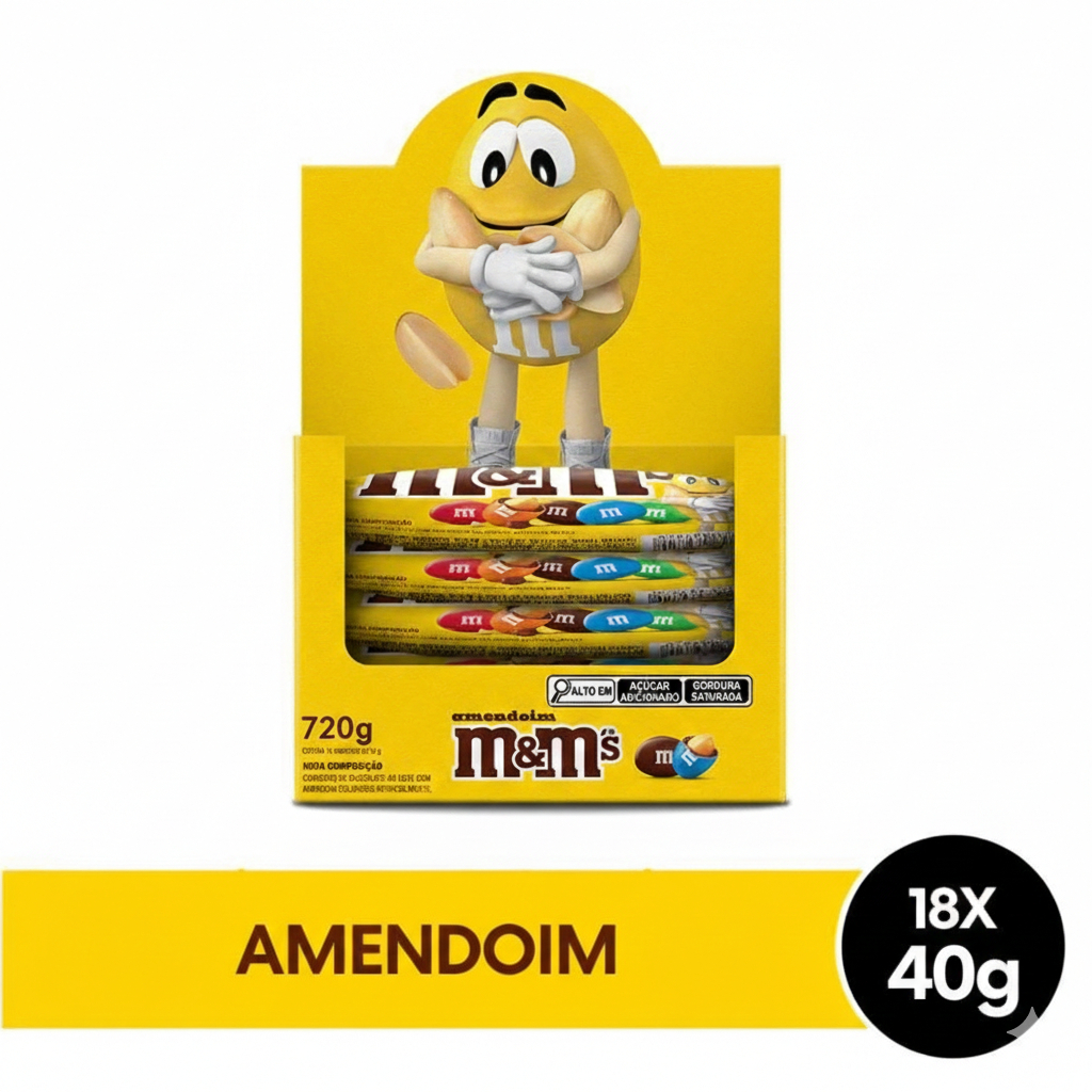 Caixa M&M's Amendoim C/18 Unidades 720g Mars em Oferta na Shopee