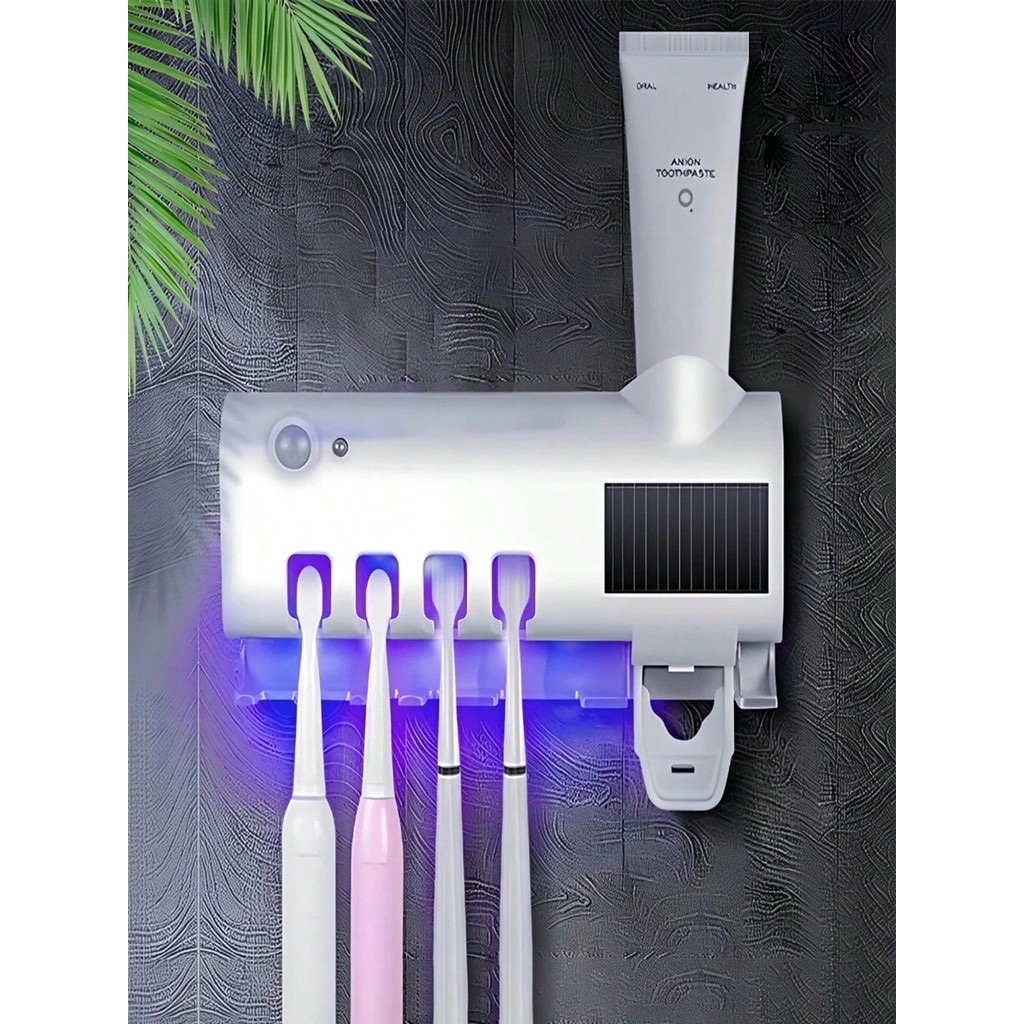 Porta Escova Dentes Com Esterilizador Uv Aplicador Pasta de Dente Suporte Dispenser