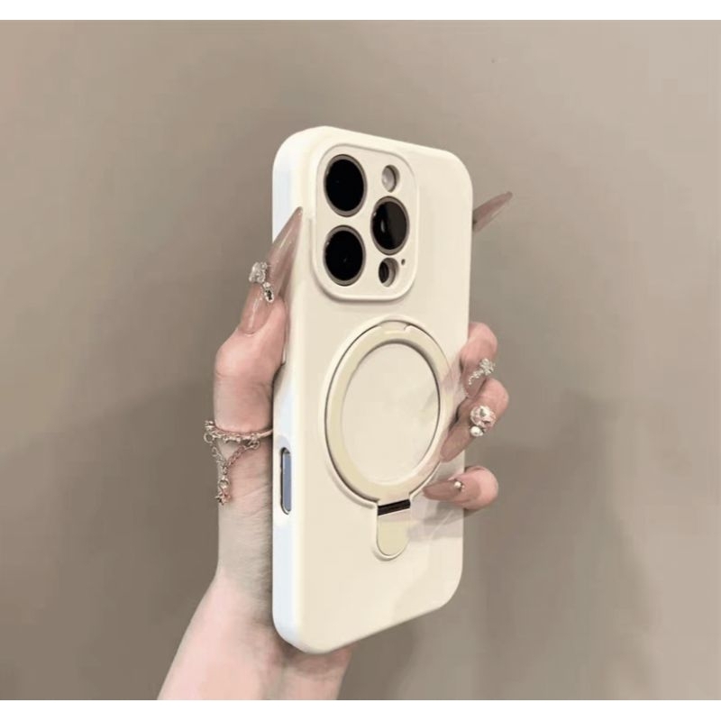 Novo Silicone Líquido Magnético Para Capa Resistente A Choques Magnéticos iPhone16 15 14 13 12 ProMax Suporte Dobrável A