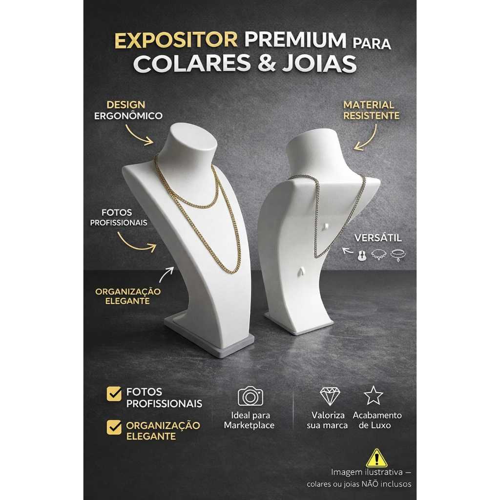 Expositor PREMIUM para colares e joias  Suporte Porta Colar Profissional Organizador para Fotos e Vitrine