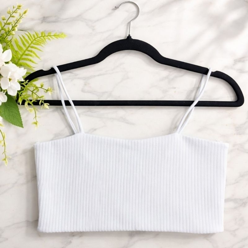 Top Cropped Feminino Alça Fina Canelado Básico Elegante e Confortável
