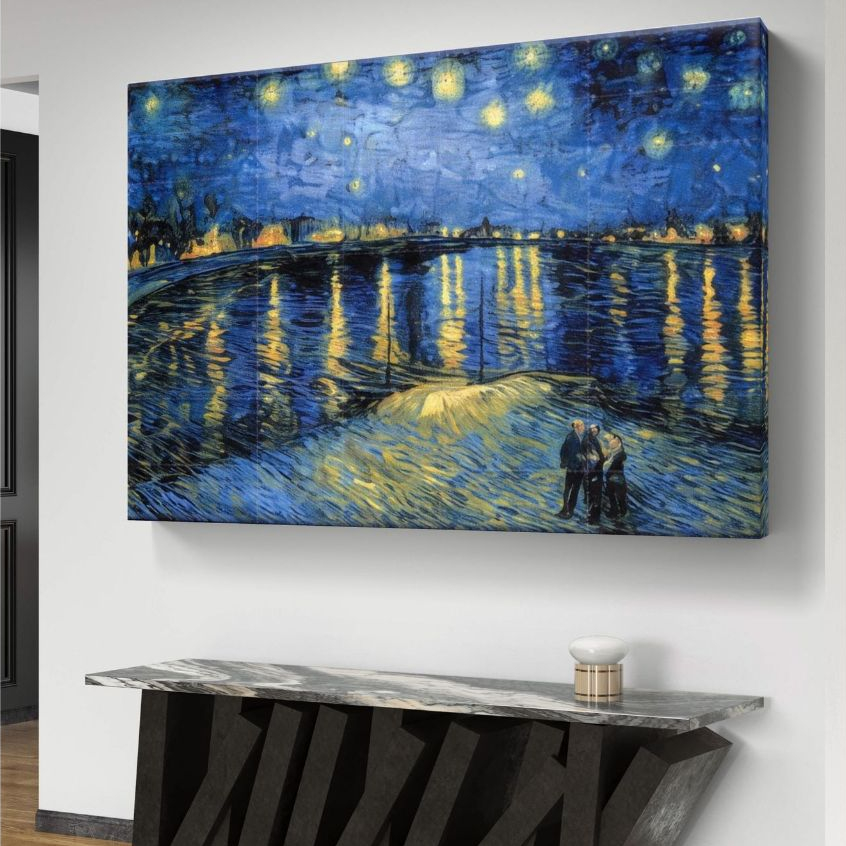 Quadro Decorativo 110x80 Pintura Van Gogh Noite Estrelada Sala Quarto Casa Decoração De Parede MDF em Oferta na Shopee