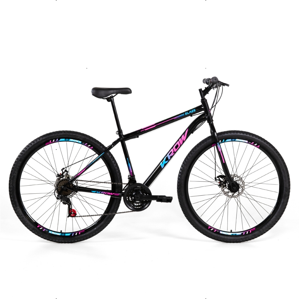 Bicicleta Aro 29 Aço Carbono Freios A Disco 21 Marchas Krow Bikes Para o dia a Dia Passeio