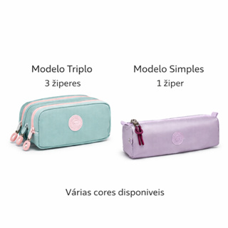 Estojo Escolar Simples ou Triplo Feminino Várias Cores – Organizador de Lápis e Canetas em Oferta na Shopee