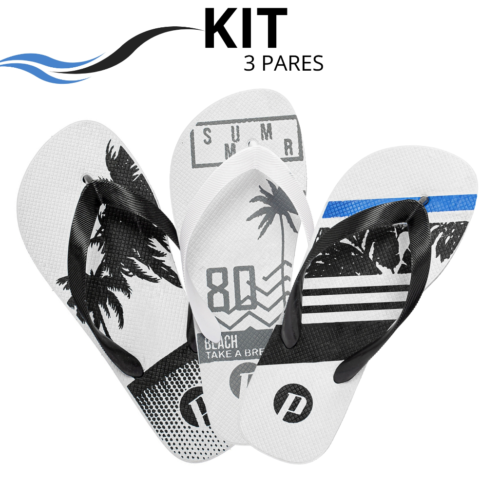 Kit Chinelo Masculino Confortável Dia a Dia em Oferta na Shopee