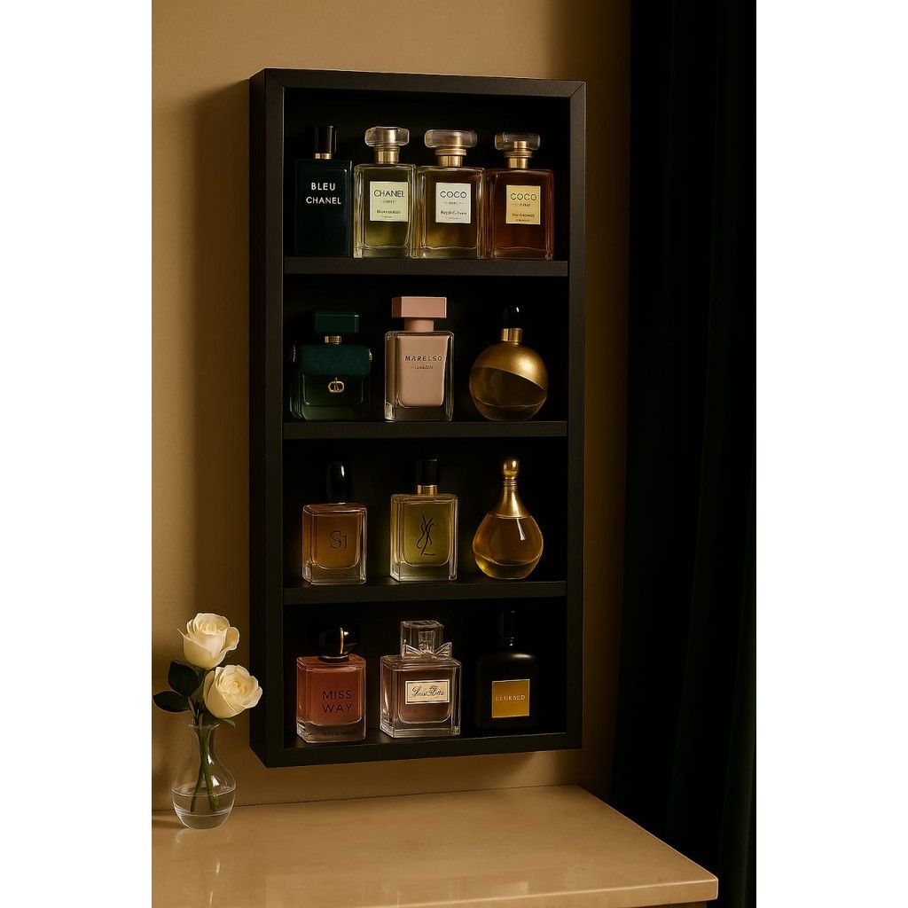 Prateleira Organizadora, Porta Perfume, Esmalte e Cosméticos com Divisórias – MDF | 65cm Altura