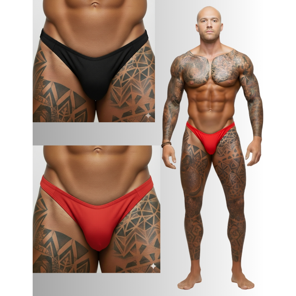 Kit 2 Cueca Masculina Slip Cavada Poliamida Conforto Premium Sunga Masculina Slim Lateral Estreita Moda Praia Brasil