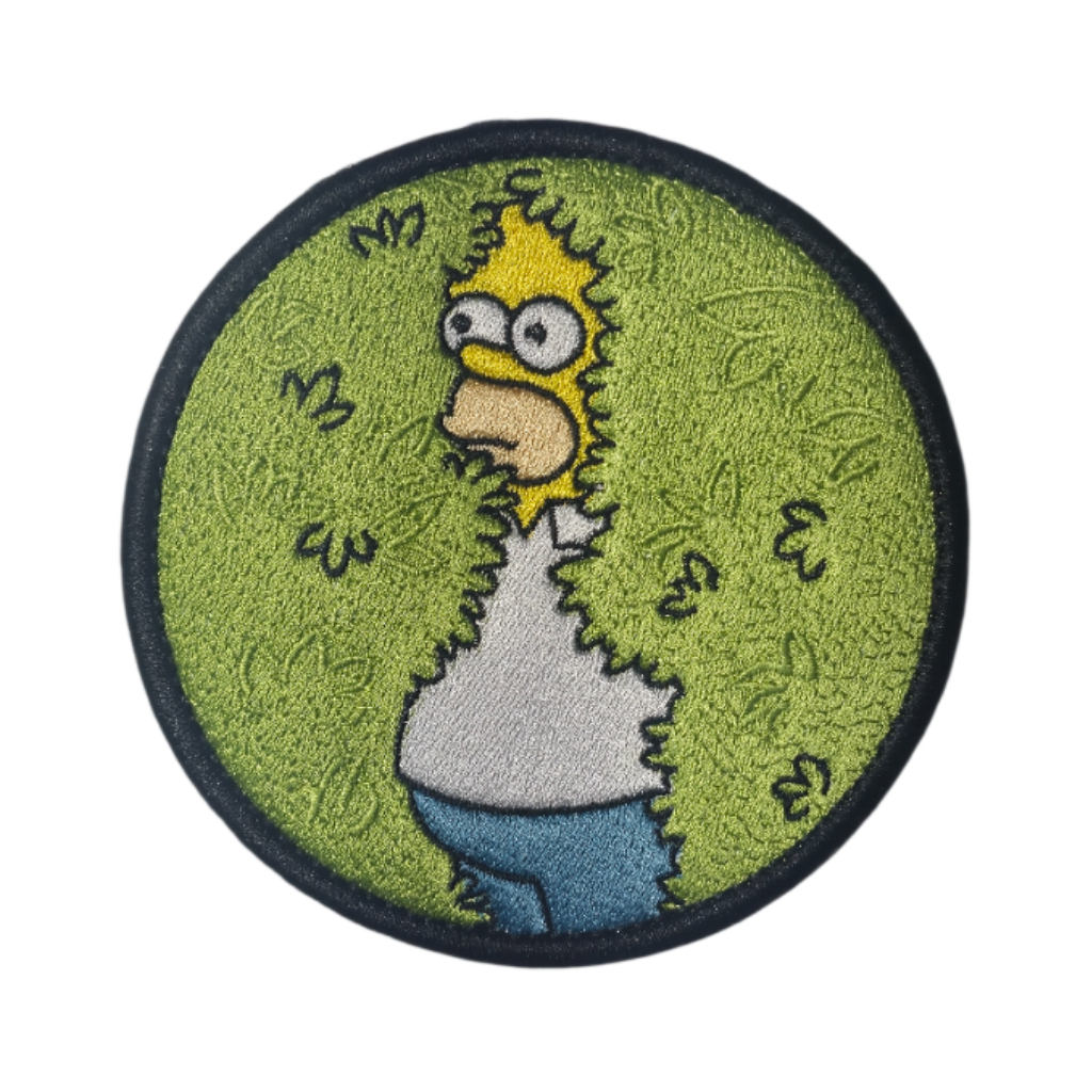 Patch Bordado Homer Simpson na Moita Meme Clássico | Patch Bordado com Opções de Aplicação
