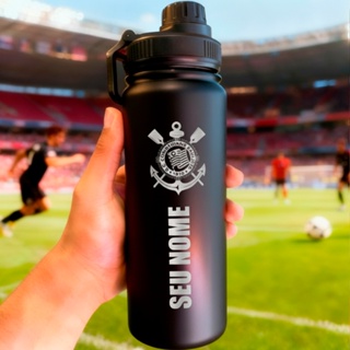 Garrafa Térmica Personalizada com nome em aço Inox para Academia, Escola, Trabalho TIME 800ml em Oferta na Shopee