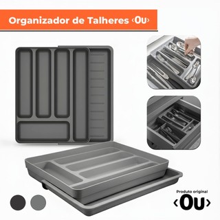 Organizador de Gaveta Porta Talheres Separador de Talher Cozinha Ou Logic com Extensor 36cm x 28cm