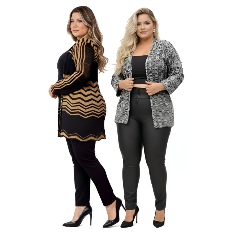 COMBO casacos capas mesclas PLUS SISE inverno kimono frio em Oferta na Shopee