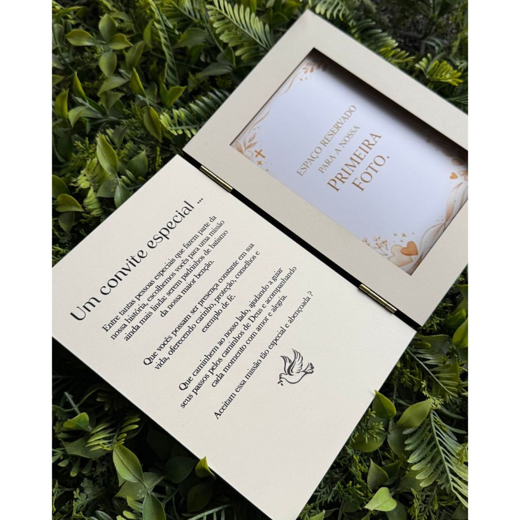 Porta Retrato Convite Padrinhos Batismo Personalizado Para Padrinho Madrinha Consagração Lembrancinha Batizado em Oferta na Shopee