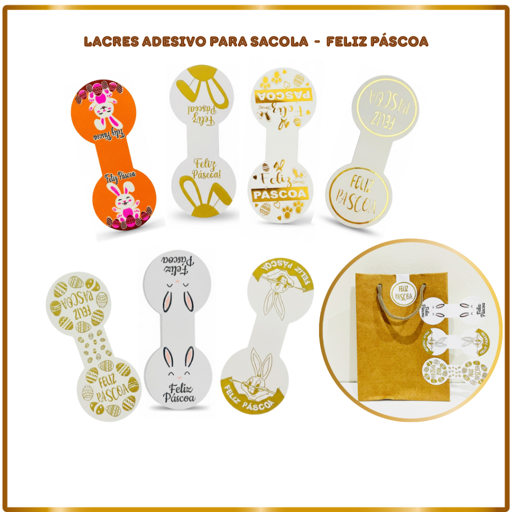 Lacres Adesivos Feliz Páscoa Ideais para Sacolas e Embalagens em Oferta na Shopee