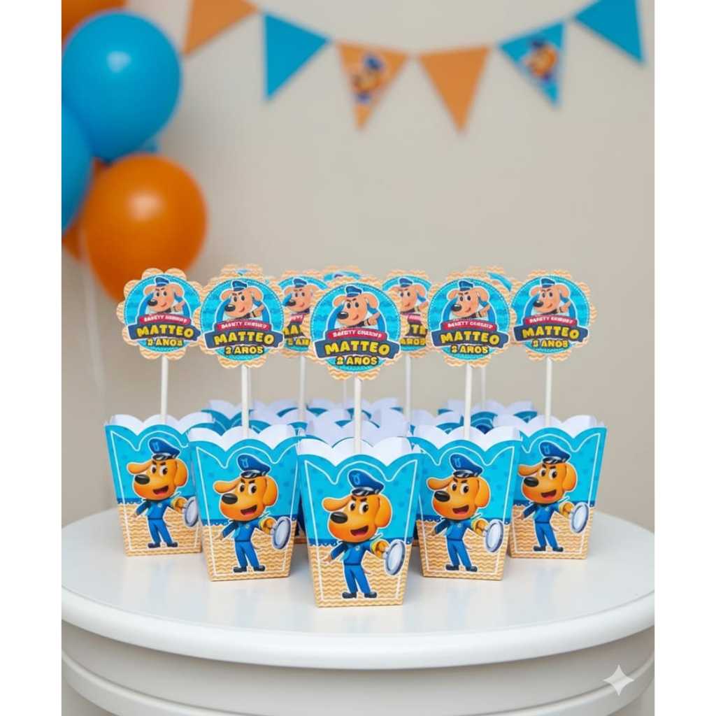Centro de mesa cachepô personalizado tema Detetive labrador decoração festa infantil lembrancinha| Pegue e monte