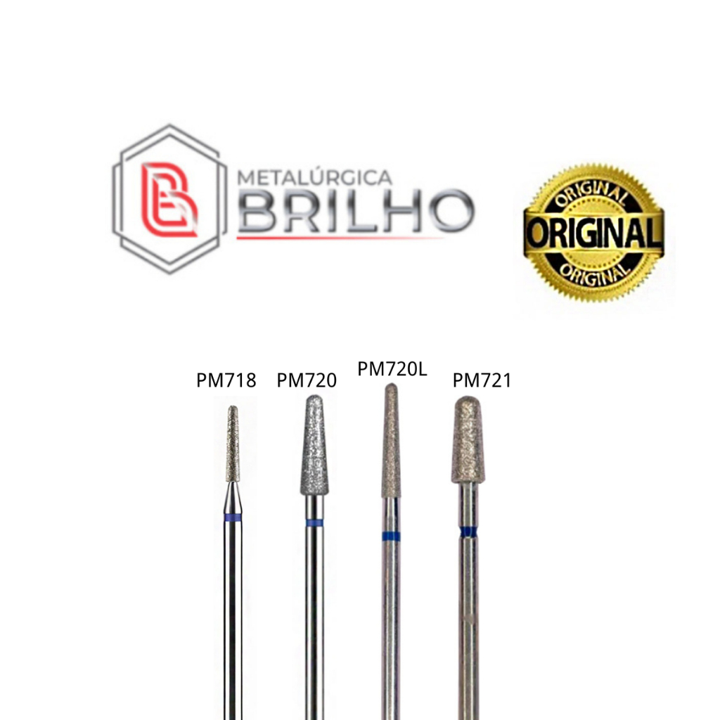 Broca de ponta diamantada conica topo arredondado PM 718/PM 720/PM720L/PM721 (metalurgica Brilho) em Oferta na Shopee