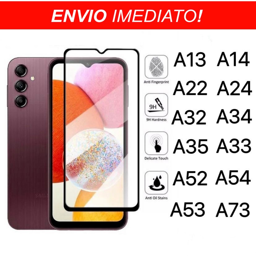 Película De Vidro 3D Samsung Galaxy A14 A24 A34 A35 A54 A13 A22 A32 A33 A52 A53 A73 HI