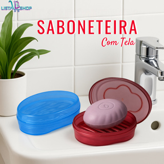 Saboneteira Plástica com Tela para Banho | Cores Sortidas em Oferta na Shopee