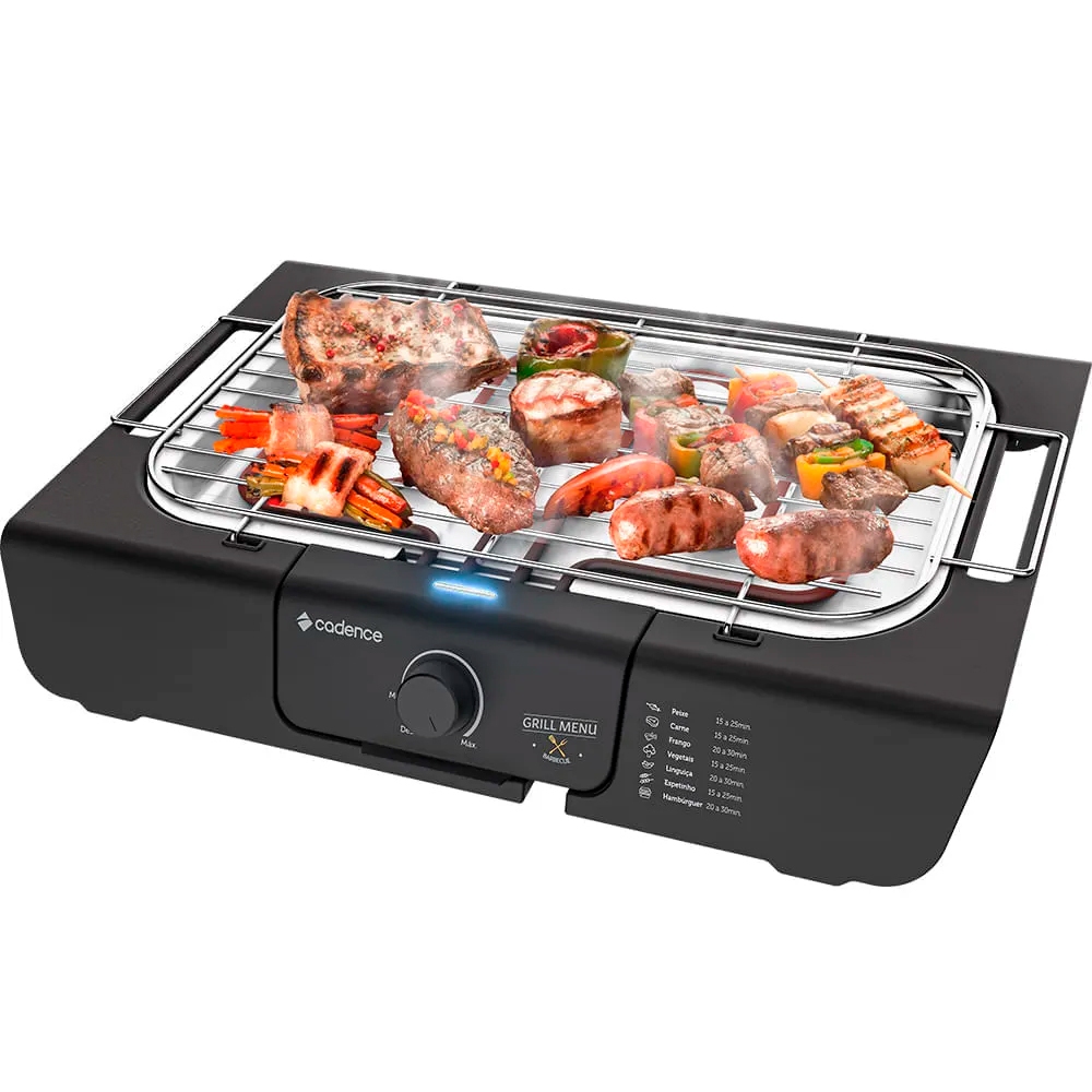 Churrasqueira Elétrica Cadence GRL810 127V Grill Menu 1800W Desmontável