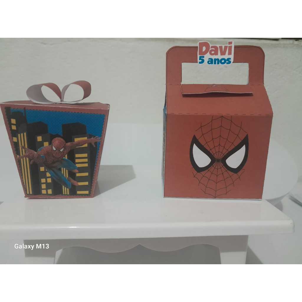 Kit Festa infantil Homem Aranha - Pegue e monte,Lembrancinhas Aniversário - Caixinhas Personalizadas - Papelaria