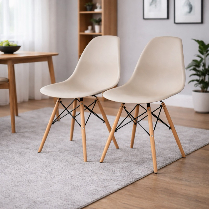 2 Cadeira Eames Eiffel Pés Em Madeira Escritório sala estar oferta