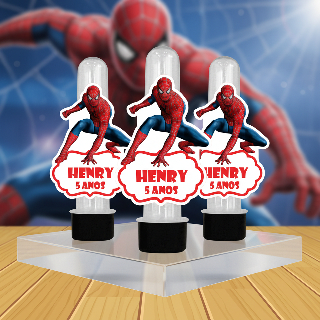 APLIQUES  PARA TUBETES HOMEM ARANHA - lembrancinha para festa infantil - apliques personalizados kit