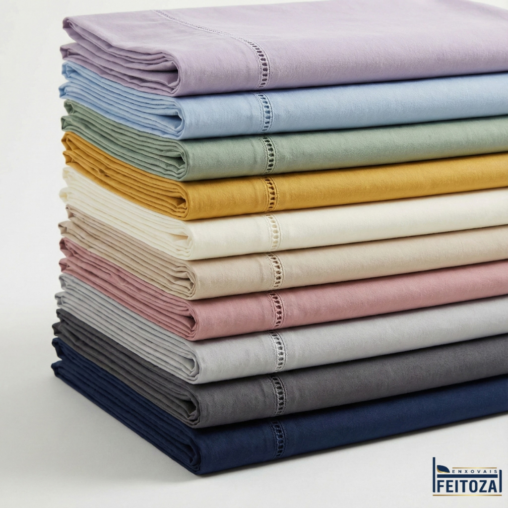 Kit Fronhas 400 Fios Capa Para Travesseiro Detalhe Ponto Palito Varias Cores Acabamento Premium em Oferta na Shopee