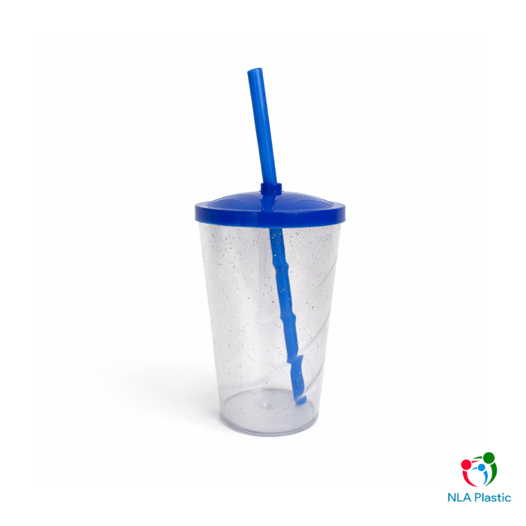 Kit 10 20 30 Copo Twister 500ml Transparente com Glitter Tampa e Canudo Festas Eventos Aniversários