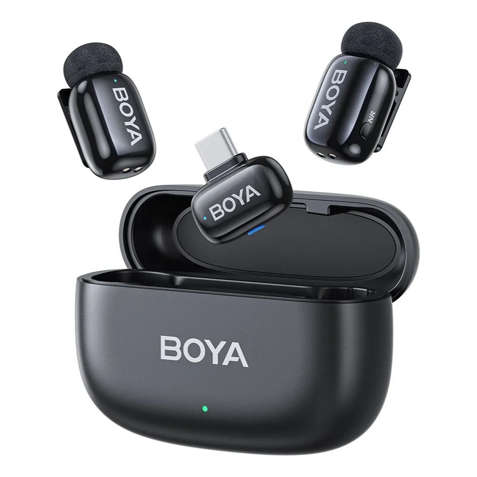 Microfone Sem Fio Boya Boya Mini-14 Usb C Lapela Preto