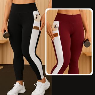 Calças Legging Fitness Academia } Feminina Empina Bumbum Pantalona Zero Transparência Fler Poliamida Slim Fit Compreção em Oferta na Shopee