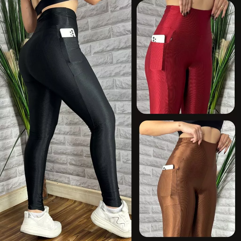 Calças Legging Feminino Fitness } Empina Bumbum 100% Zero Transparência Alta Compreção Roupas De Academia Poliamida — imagem 1