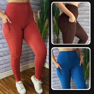 Calças Anarruga De Trabalho Feminina Cós Alto Bolso} Dia a Dia Zero Transparência Leggings Premium  Wide leg Skiny slim em Oferta na Shopee