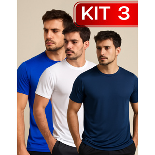 Kit 3 Camisetas Treinar Masculina Básica Dry Fit Academia Corrida Lisas Casual em Oferta na Shopee