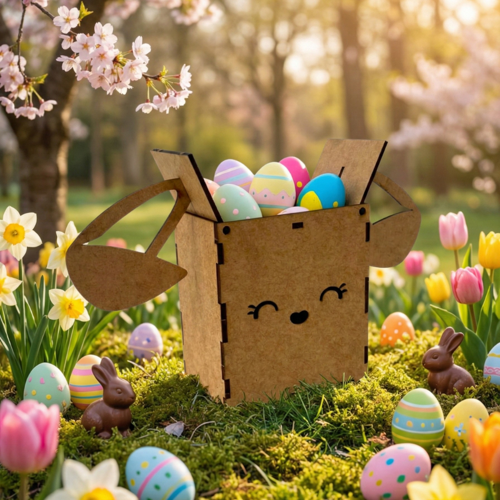 Lembrancinha Páscoa Mdf Caixa Cesta Coelho Kit 5 10 20 Unidades em Oferta na Shopee