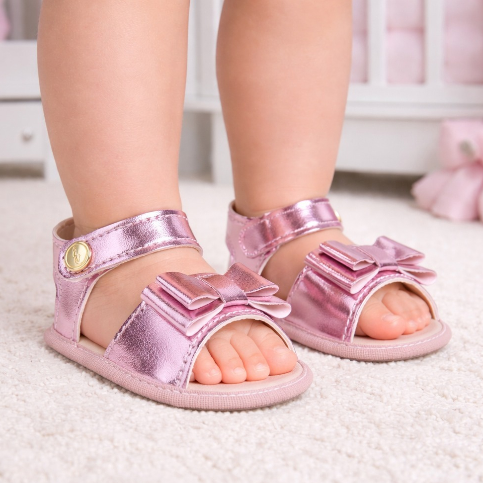 Sandalia Bebe Menina Laço Infantil em Oferta na Shopee