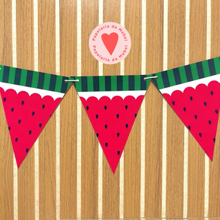 Bandeirola para Festas - MELANCIA - 12 BANDEIRAS - Festa de Aniversário - Bandeirinha Mesversário em Oferta na Shopee