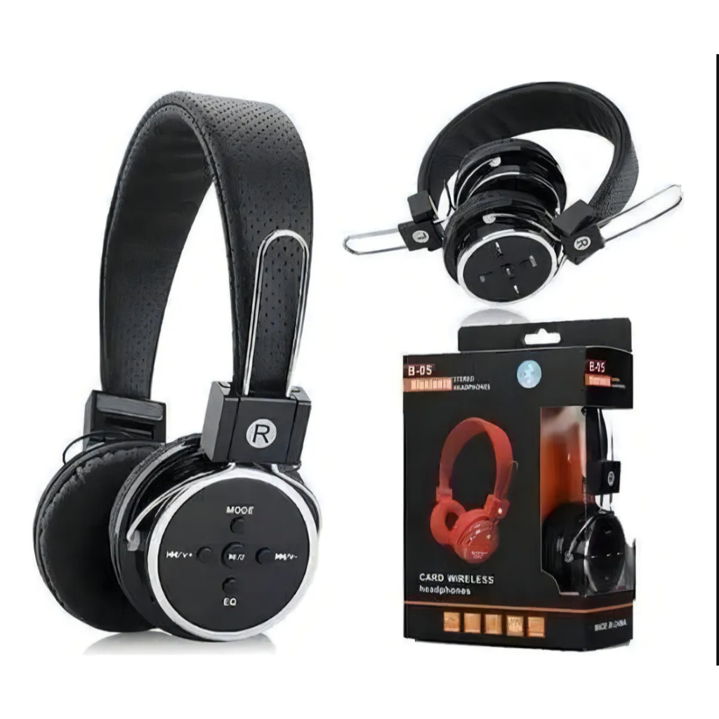 Fone Bluetooth Over-ear Kapbom Ka-B05 Preto com Microfone e Rádio FM Fone Bluetooth Over-ear Kapbom Ka-B05 Preto com Mic