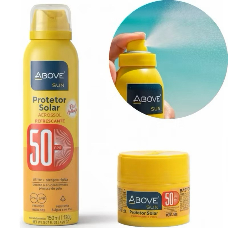 Kit Protetor Solar Above Sun Aerosol FPS 50 + Protetor Solar Facial FPS 50