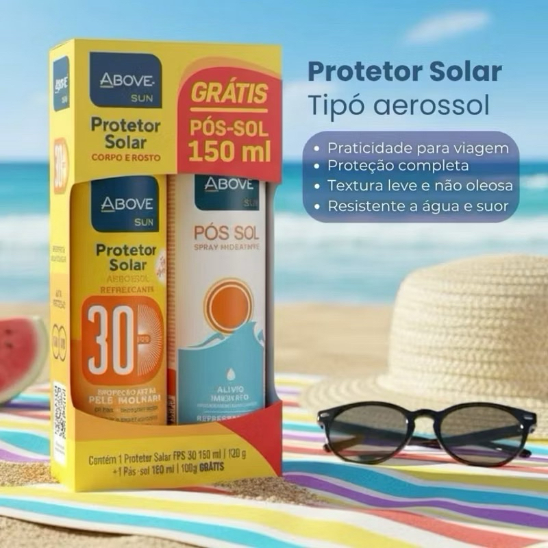 Kit Above Protetor Solar FPS 30 150ml + Gratis Pós Sol 150ml em Oferta na Shopee