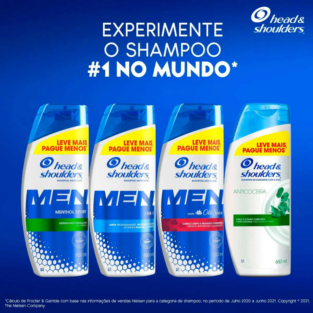 Shampoo Anticaspa Head & Shoulders Men 3 em 1 650ml