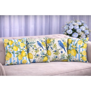 KIT 4 Capas Para Almofadas Decorativas de Luxo, Estilo Moderno Floral Flores Limão Siciliano Lar Amor Sublimadas 45x45 em Oferta na Shopee