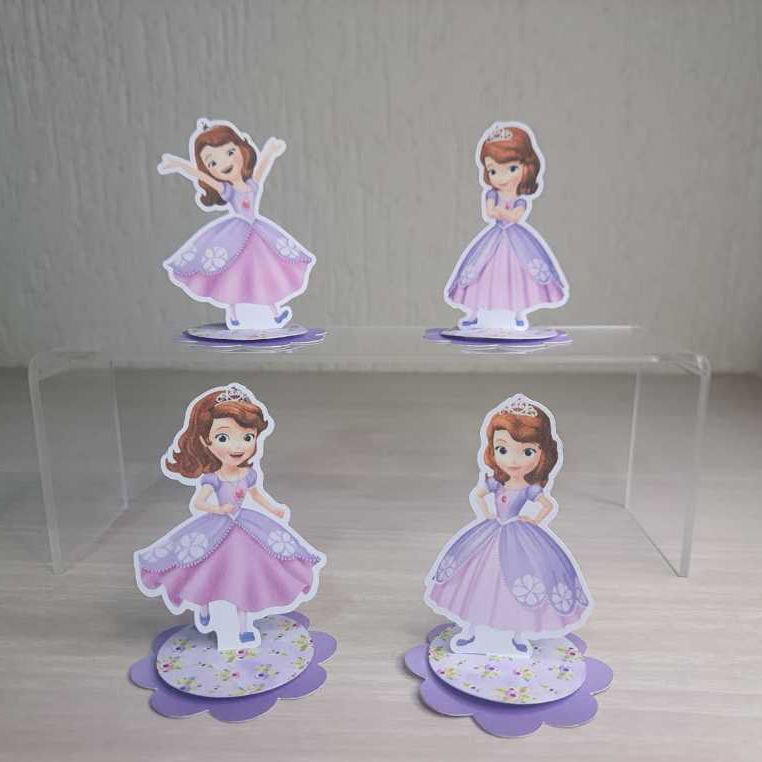 Kit Aplique 3D Tag Personalizada Princesa Sofia, Aplique em pé, Festa, Lembrancinha