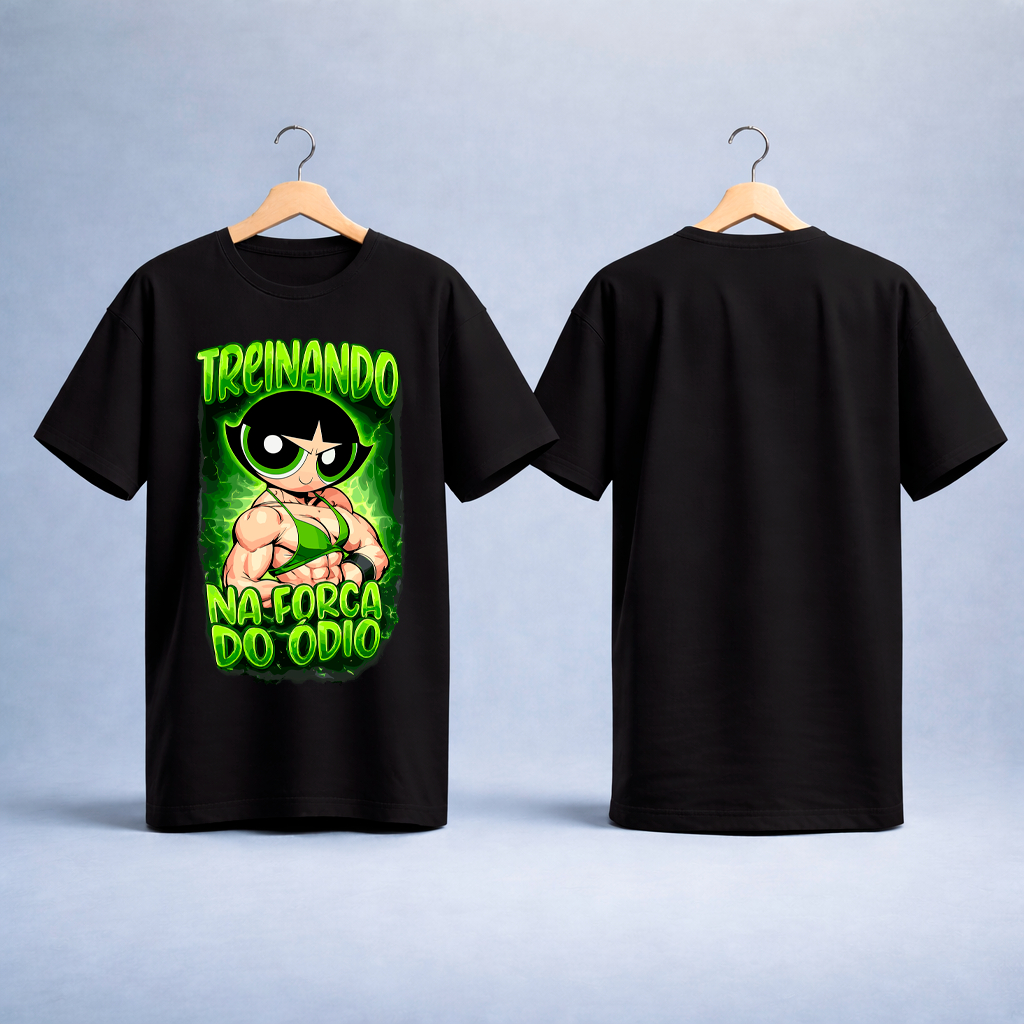 Camiseta Super Poderosa Treino na força Do Ódio Academia Crossfit Streetwear Algodão Confortável