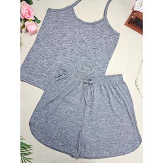 Conjunto Feminino plus size G1 Simples e Casual de Regata Alça Fina e Short Curto  Malha Canelada  Ideal para Ficar em C em Oferta na Shopee